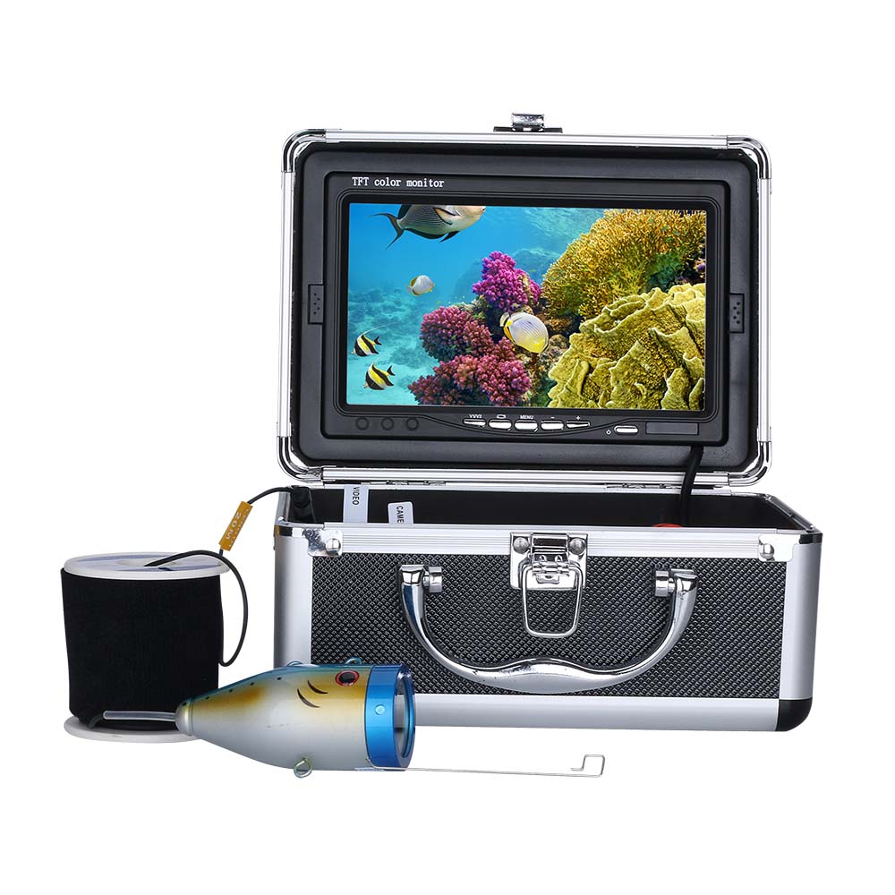 7'' Inch 1000 TVL Underwater Visual Fish Finder Carema DVR Video Recorder 15pcs White LEDs 15pcs Infrared Lamp Ice Lake
